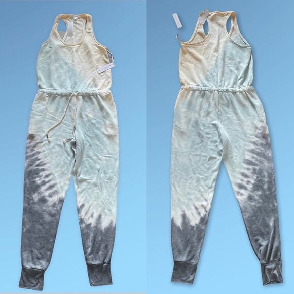 YOUNG FABULOUS BROKE NEW EBERHART TIE DYE TERRY JUMPSUIT LARGE - Picture 2 of 5